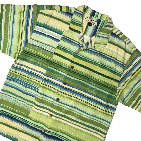 Tommy Bahama Green & Turquoise Stripe Shirt - Picture 5 of 5